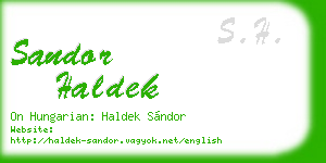 sandor haldek business card